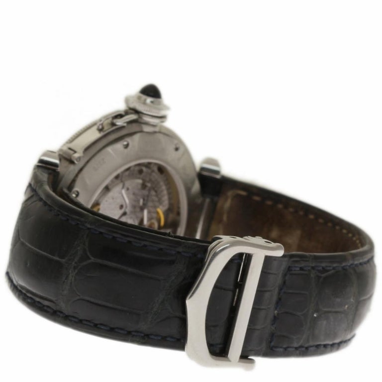 Cartier Pasha W3103155 Stainless Steel Leather Silver 2 Year Warranty ...