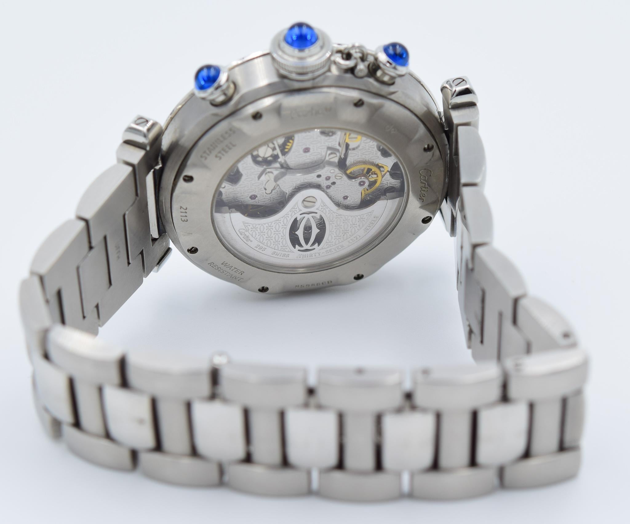 Women's Cartier Pasha Watch, 2113, Silver Dial with Custom Diamond Bezel