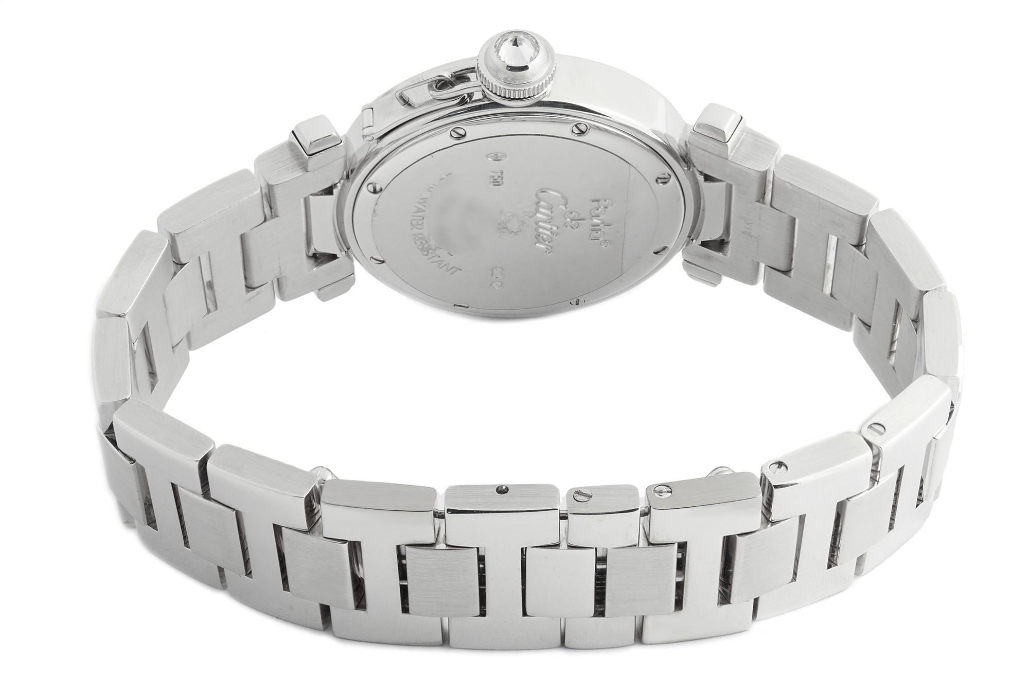 Contemporary Cartier Pasha WJ11924G, Silver Dial, Certified and Warranty