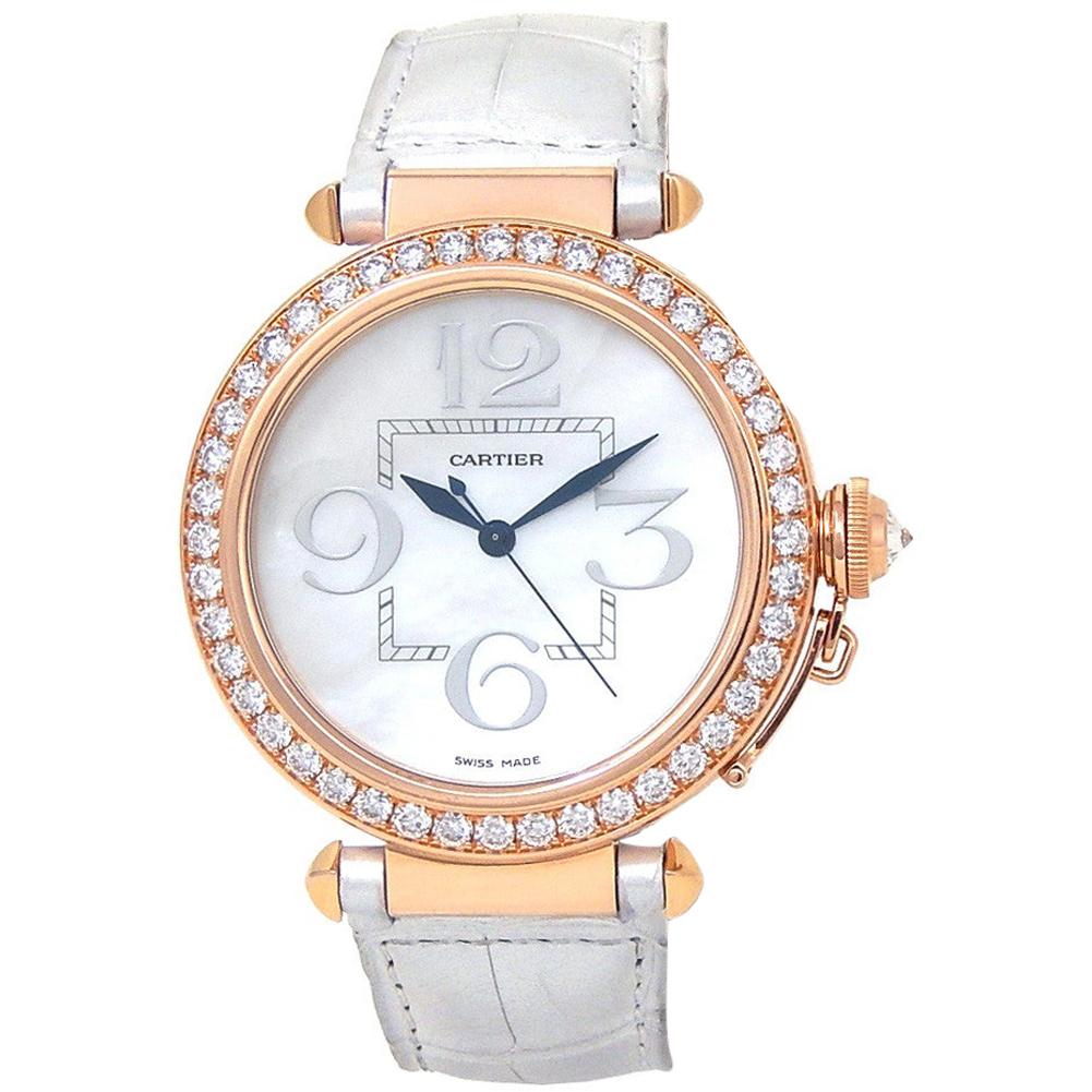 Cartier Pasha WJ124005, Mother of Pearl Dial, Certified