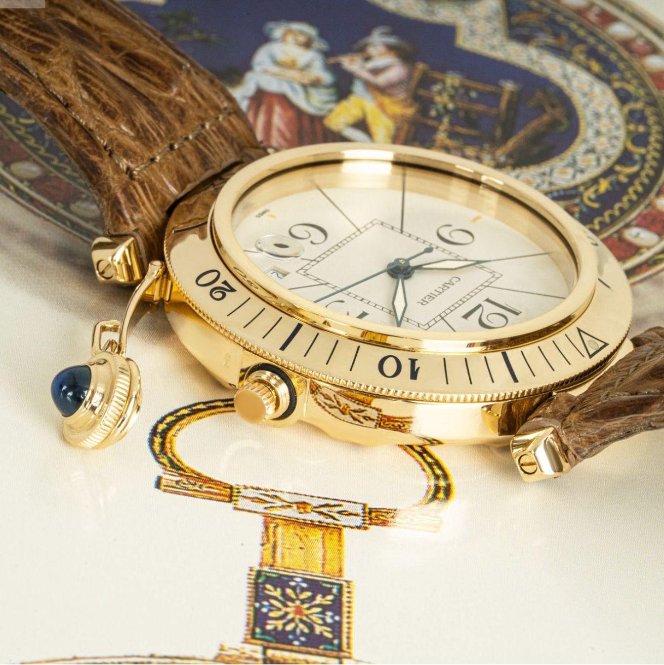 Cartier Pasha Yellow Gold 1988 Watch In Excellent Condition In Mayfair, London, London