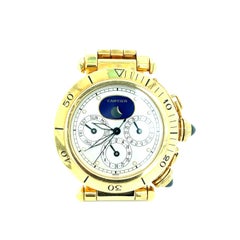 Montre chronographe en or jaune Pasha de Cartier, 1986