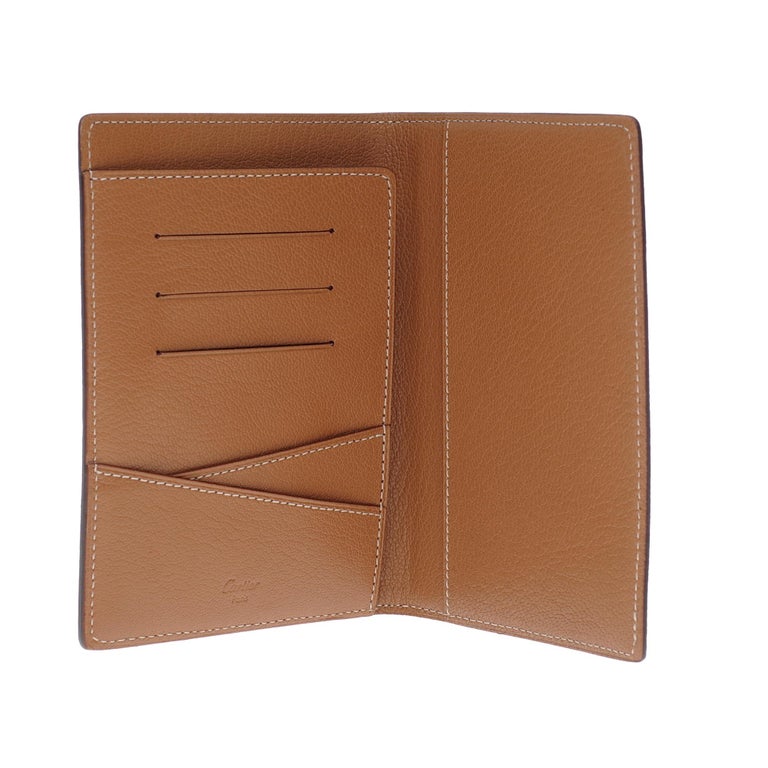 Cartier Passport/Cards holder in black and gold goat leather in