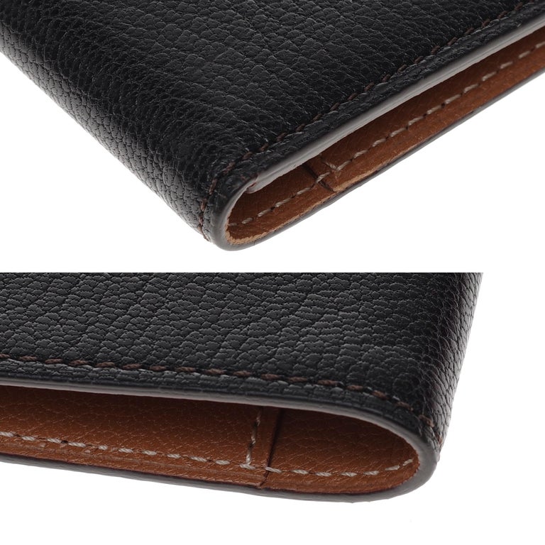 Cartier Passport/Cards holder in black and gold goat leather in