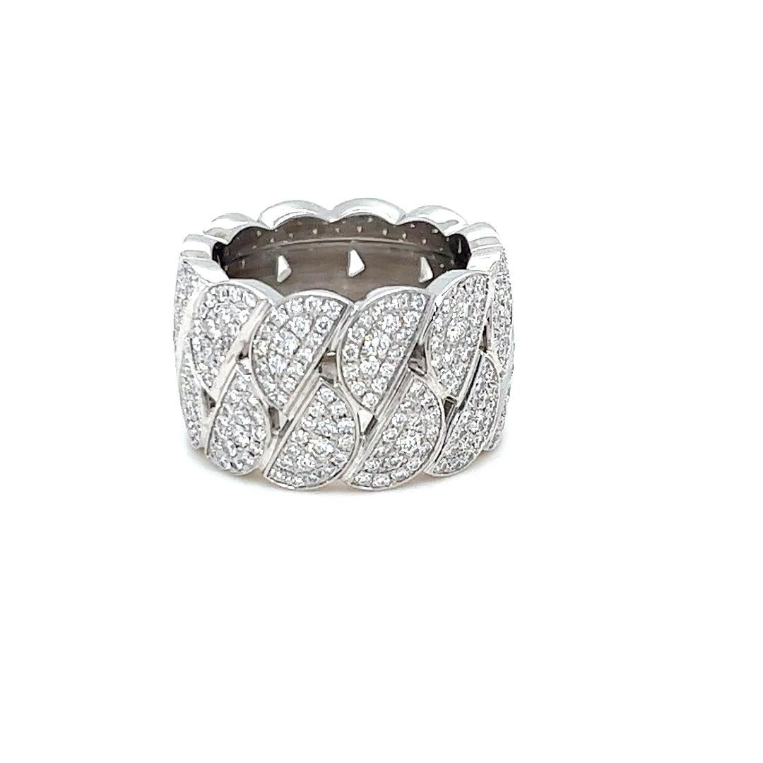 Round Cut Cartier Pave Curb Link Eternity Band Ring For Sale