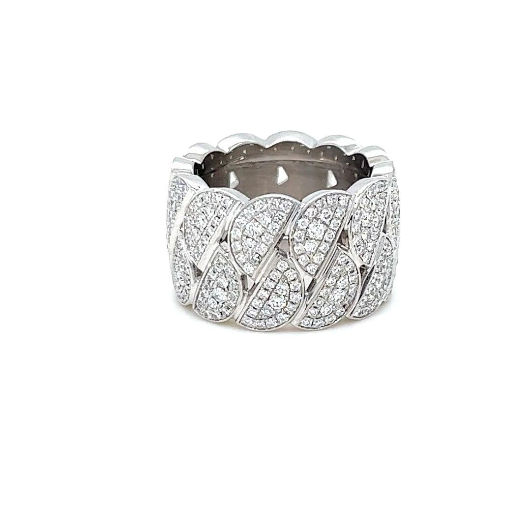 Cartier Pave Curb Link Eternity Band Ring In Good Condition For Sale In Coral Gables, FL