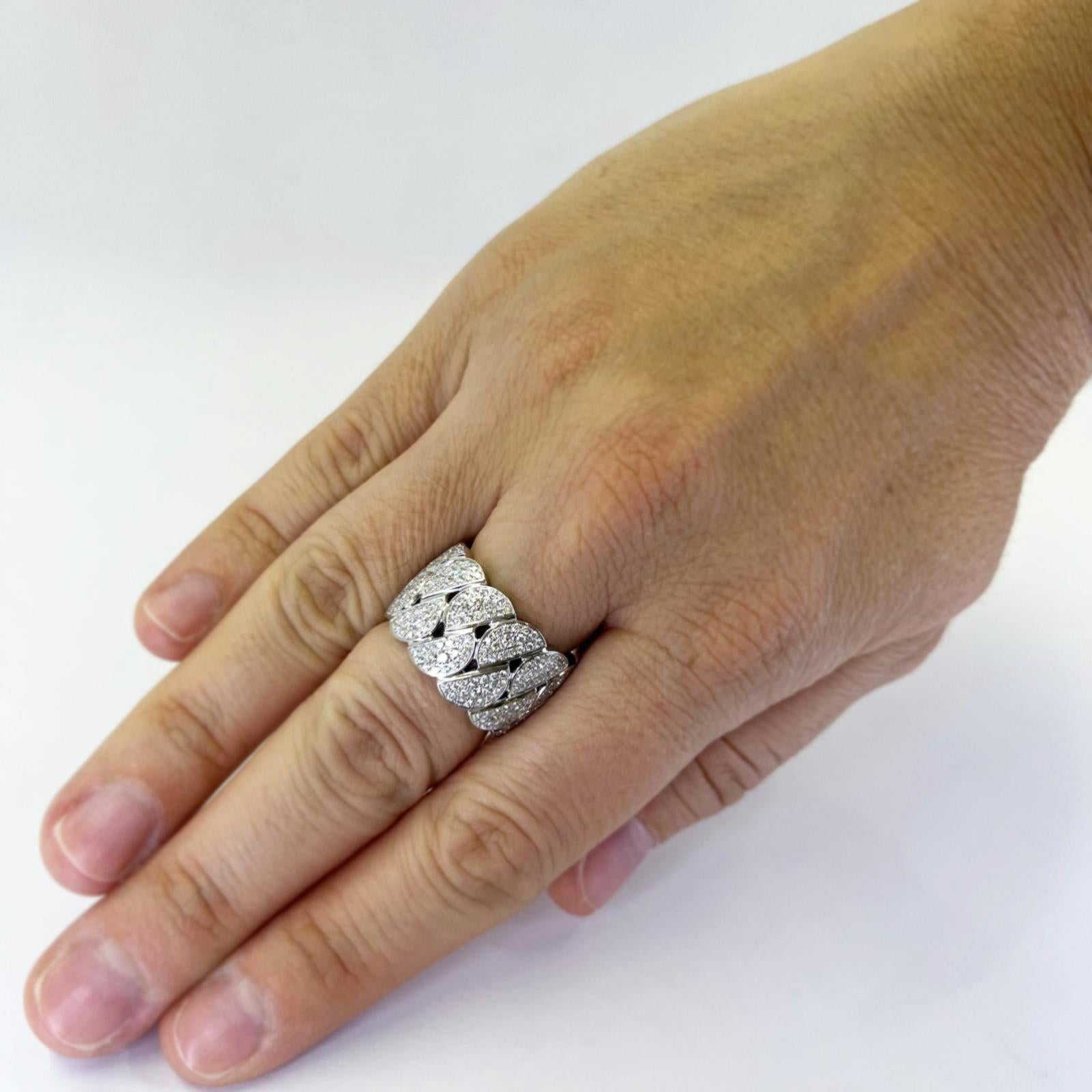 Women's Cartier Pave Curb Link Eternity Band Ring For Sale