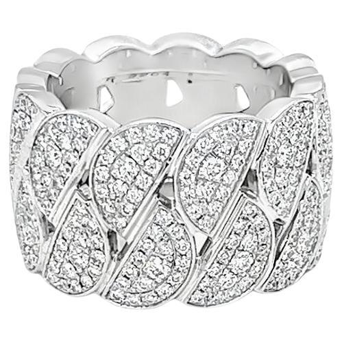 Cartier Pave Curb Link Eternity Band Ring For Sale