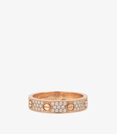 Bague « Love » petite, en or rose 18 carats, sertie de diamants, Cartier