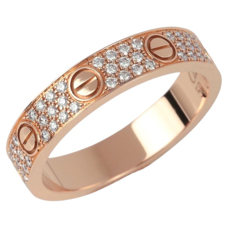 Cartier Pave Diamond 18ct Rose Gold Small Love Ring