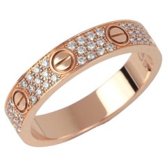 Bague « Love » petite, en or rose 18 carats, sertie de diamants, Cartier