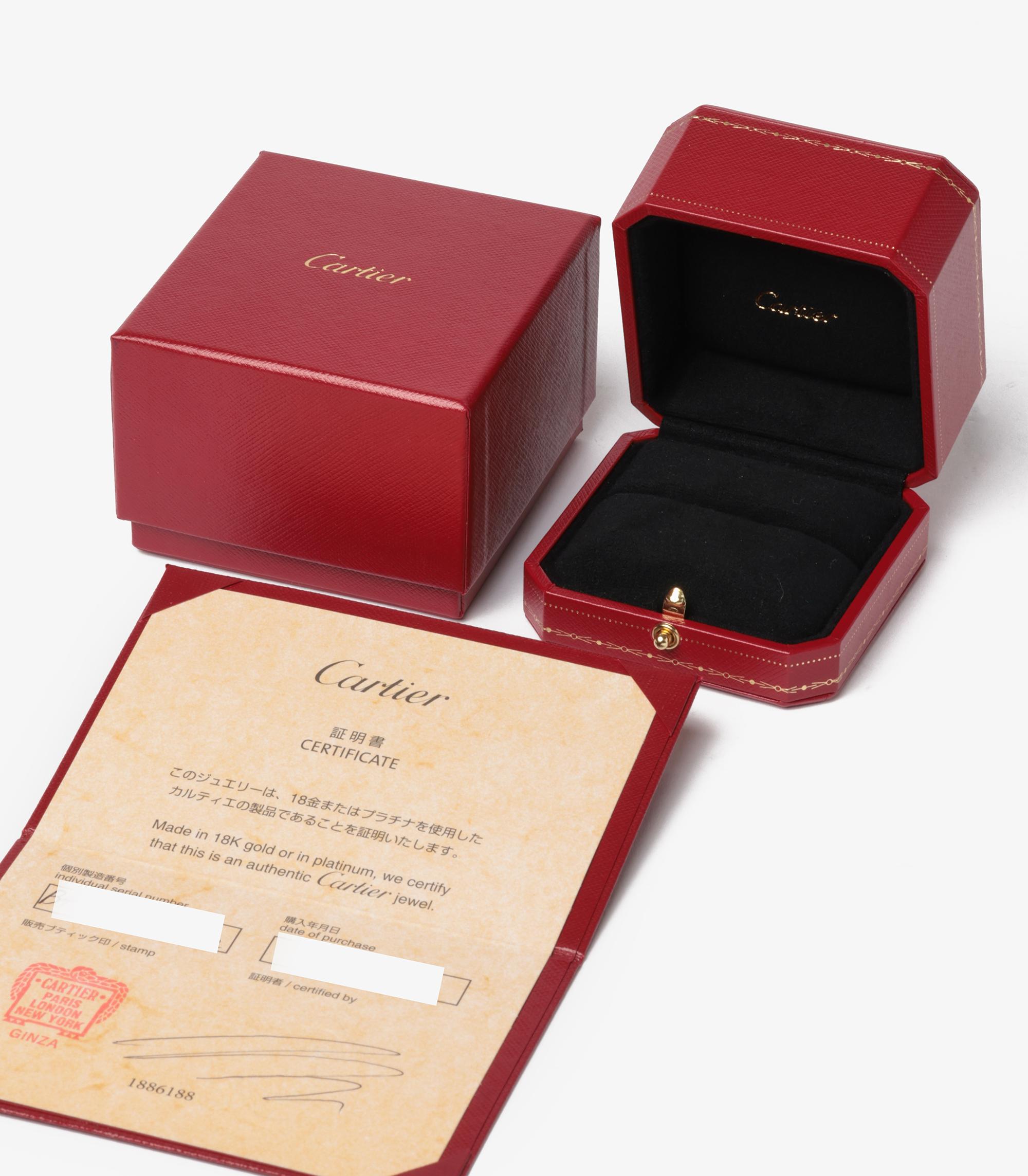 Femenino o masculino Cartier Pave Diamante 18ct Oro Blanco Alianza Pequeña Amor en venta