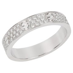 Cartier Pave Diamant 18ct Weißgold Kleines Liebesband Ring