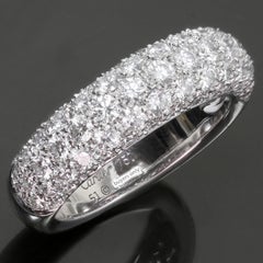 Cartier Pave Diamond 18k White Gold Band Ring 51