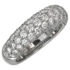 Cartier Pave Diamond 18k White Gold Band Ring 51