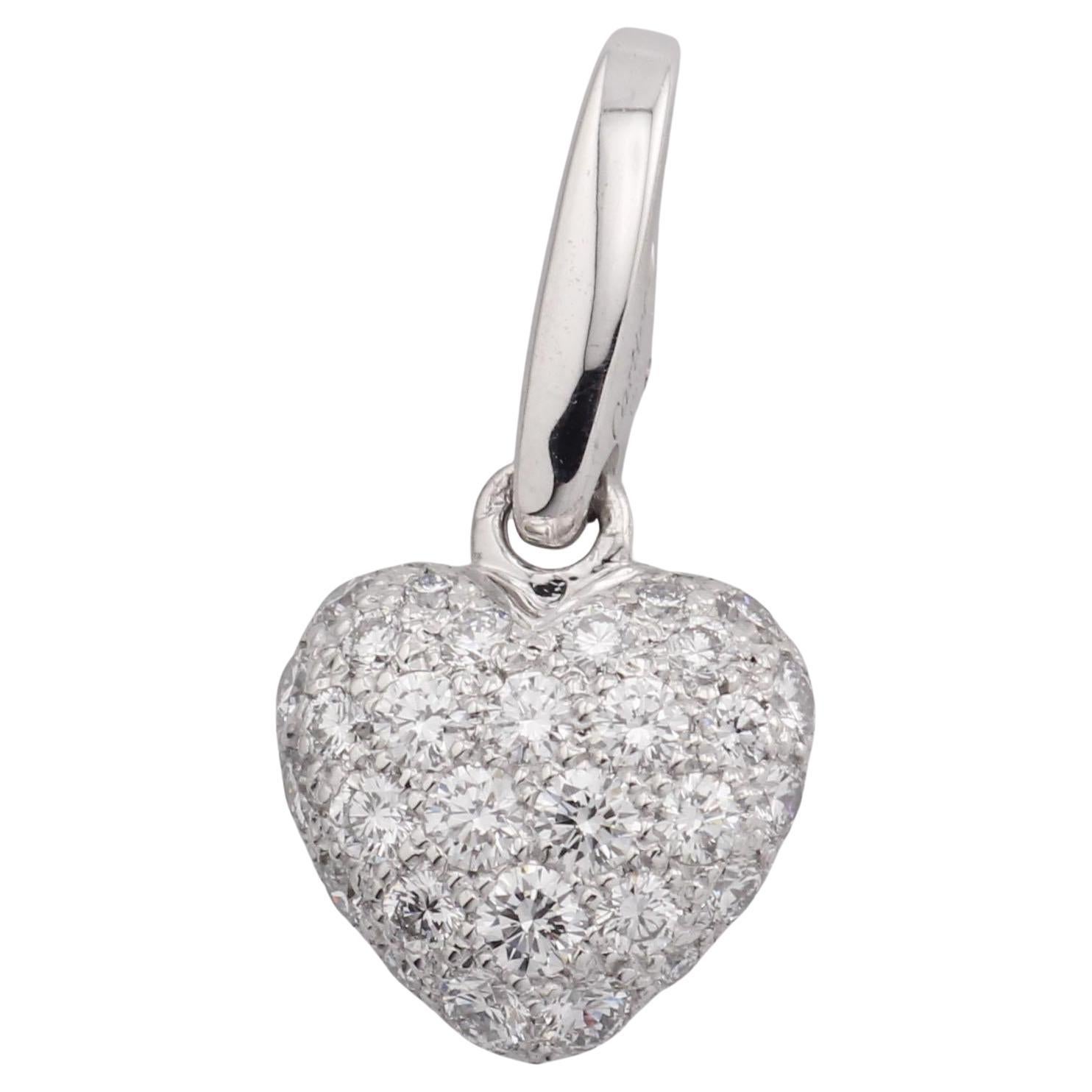 Cartier Pave Diamond in oro bianco 18 carati Ciondolo a forma di cuore