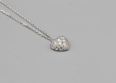 Cartier Halskette mit herzförmigem Anhänger, Pave Diamant 18k Weißgold