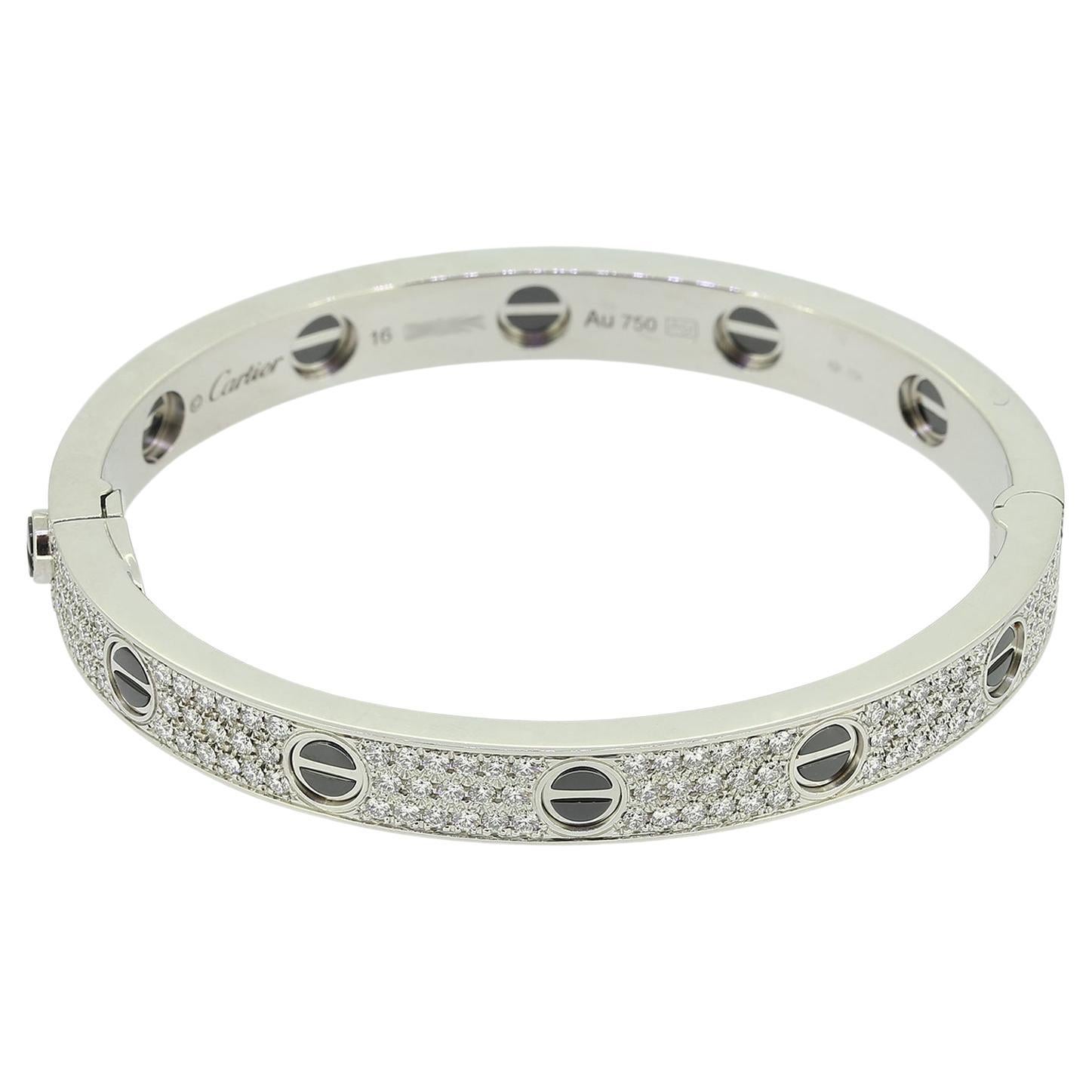 Bracelet LOVE en céramique et pavé de diamants de Cartier Taille 16