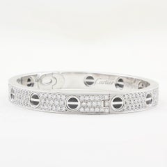 Cartier Pave Diamond and Ceramic Love Bracelet