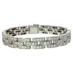 Cartier Maillon Panthere Armband mit Pavé-Diamanten, 18 Karat Weißgold, Original-Vintage-Stück
