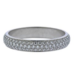 Cartier Pave Diamond Gold Eternity Wedding Band Ring