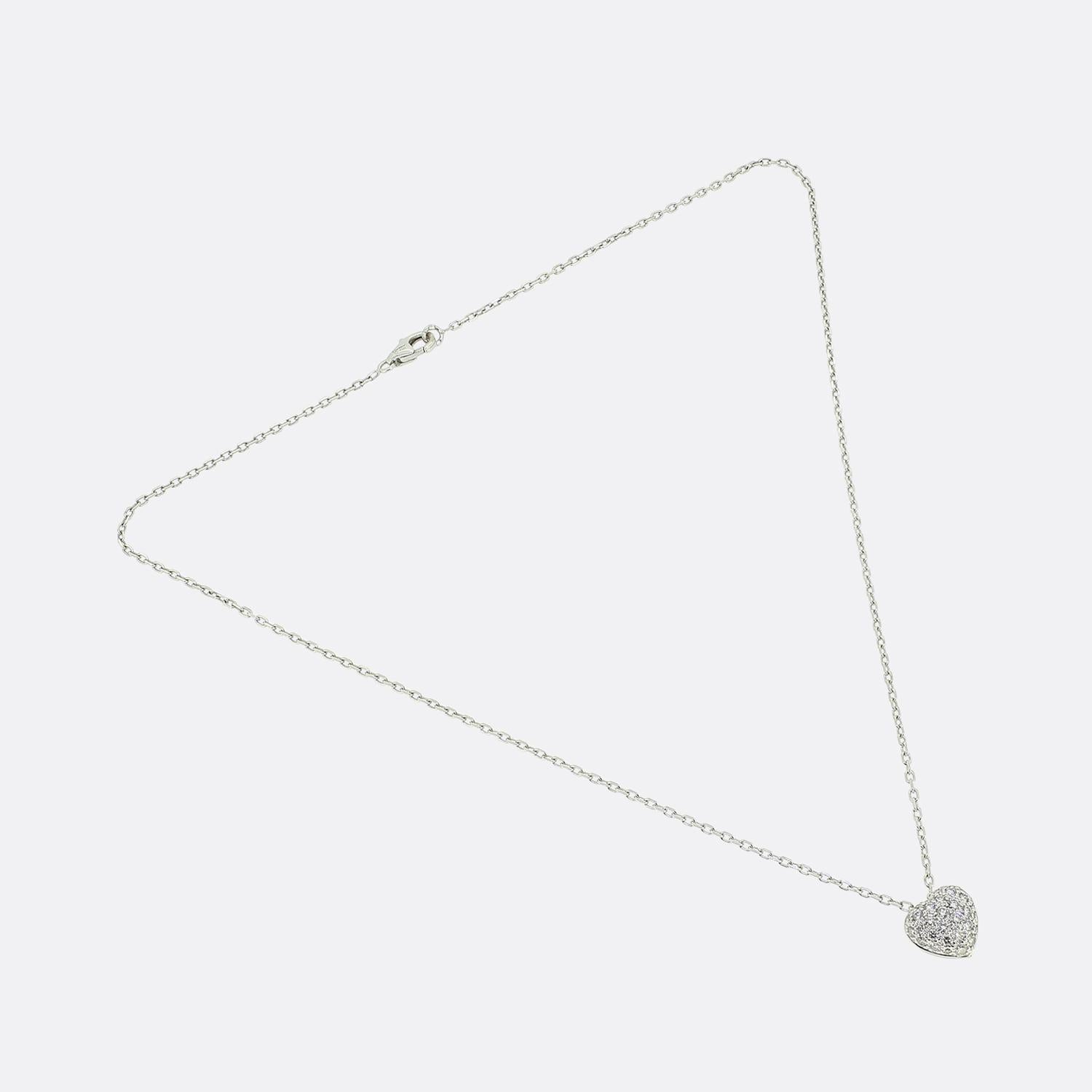 Taille brillant Collier à cœur en diamants pavés de Cartier en vente