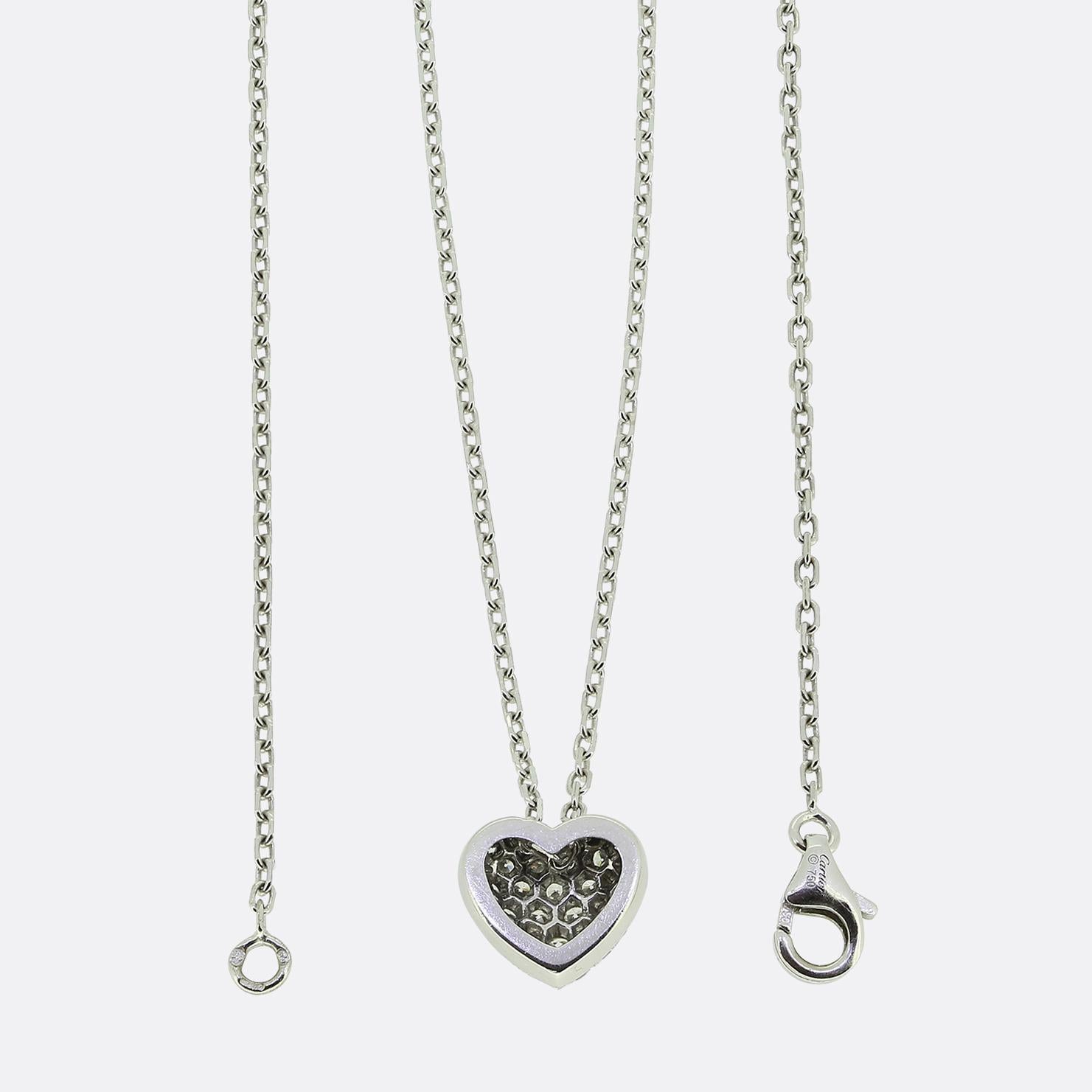 Collier à cœur en diamants pavés de Cartier Bon état - En vente à London, GB