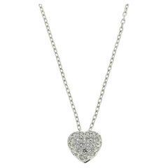 Cartier Pave Diamond Heart Necklace