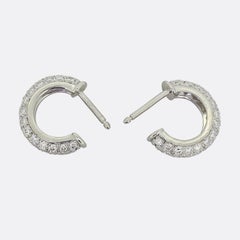 Cartier Pavé Diamond Hoop Earrings