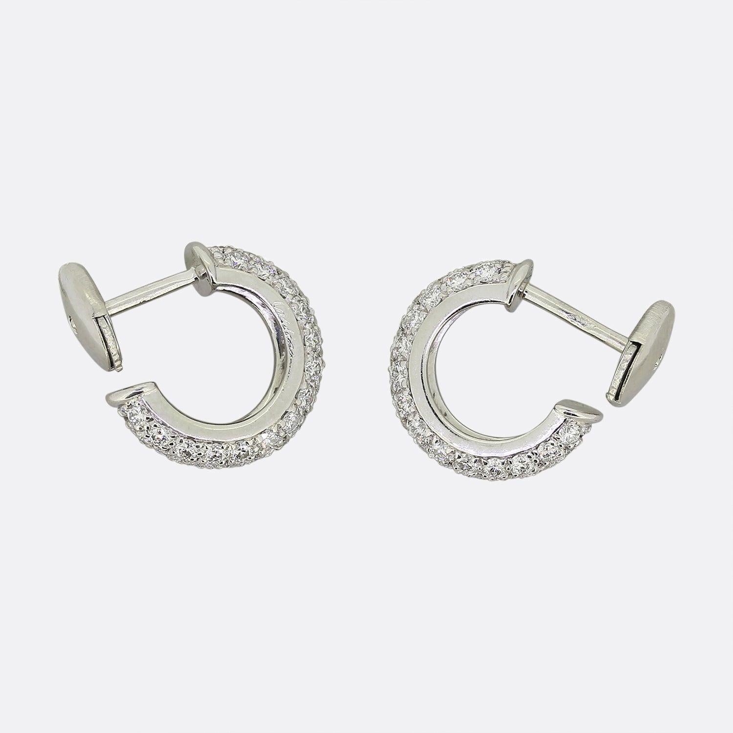 Cartier Pavé Diamond Hoop Earrings In Good Condition For Sale In London, GB