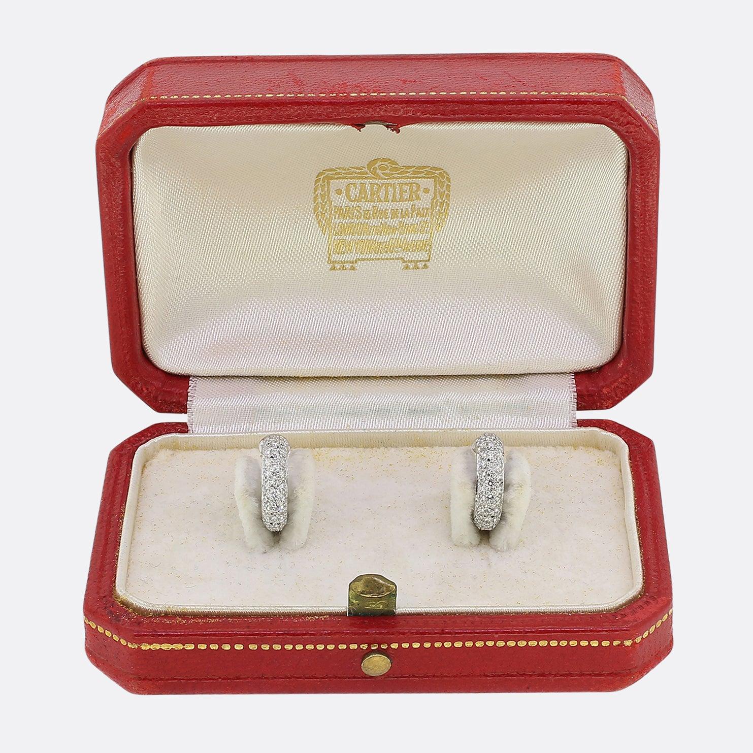 Women's Cartier Pavé Diamond Hoop Earrings