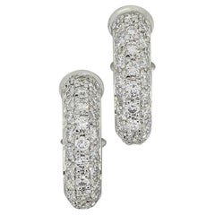 Retro Cartier Pavé Diamond Hoop Earrings