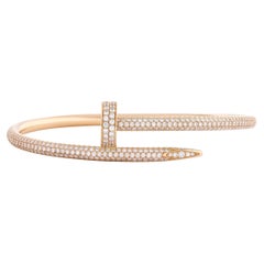 Cartier Juste un Clou Armband aus 18 Karat Roségold mit Pave Diamanten, Größe 16