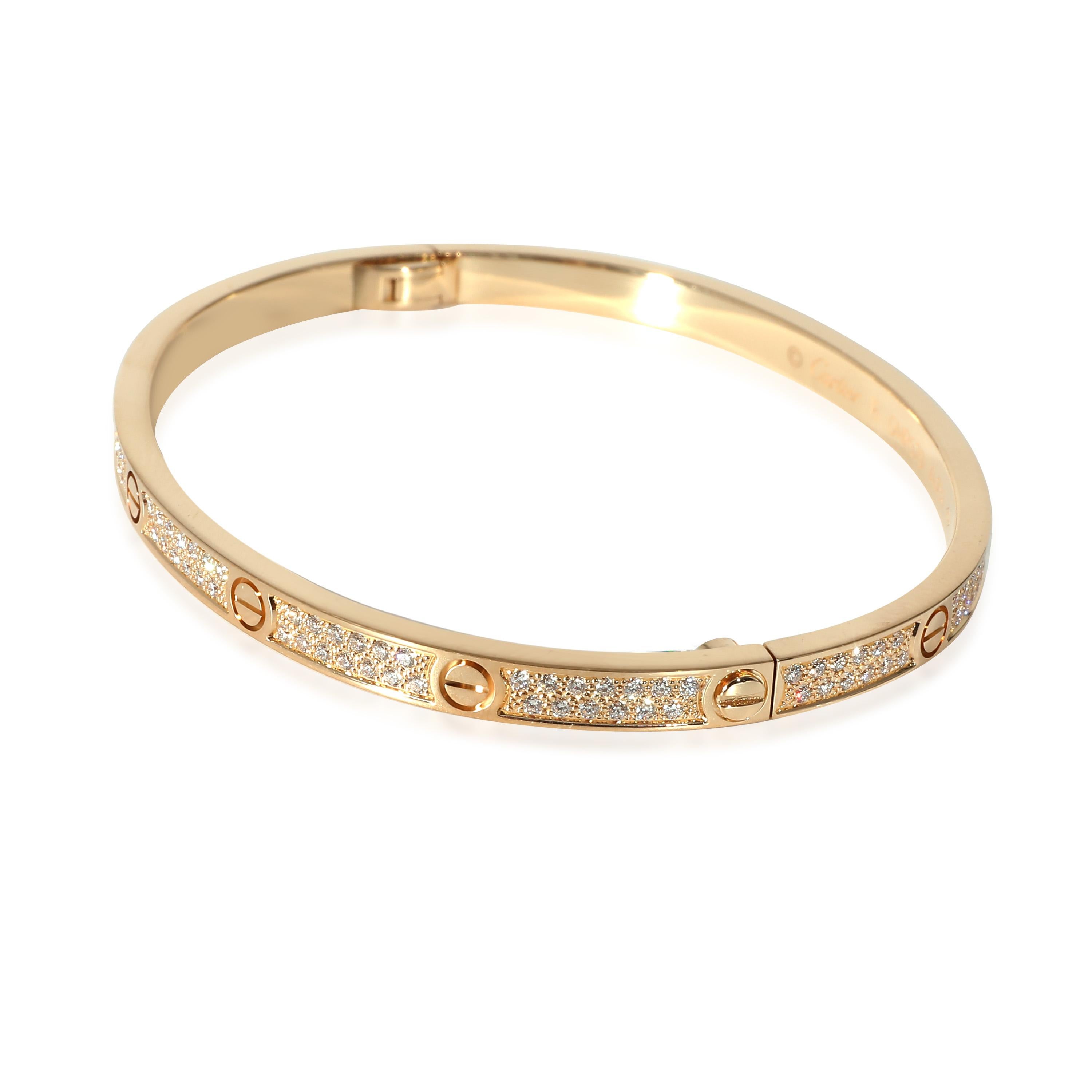De las mujeres Pulsera Cartier Pave Diamond Love de oro amarillo de 18 quilates 0,95 qt