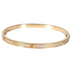 Cartier Pave Diamond Love Bracelet in 18K Yellow Gold 0.95 CTW