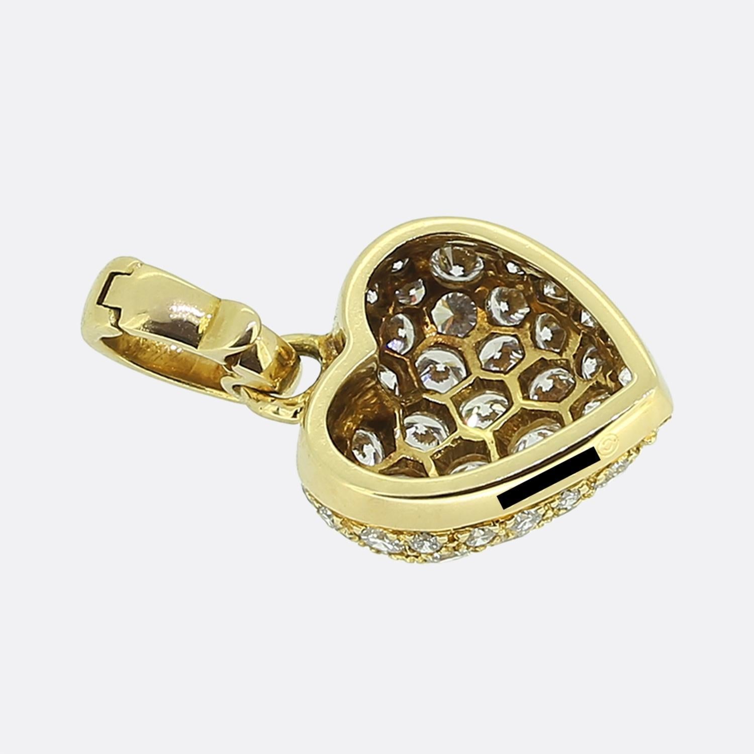 Cartier Pave Diamond Set Heart Pendant In Good Condition For Sale In London, GB