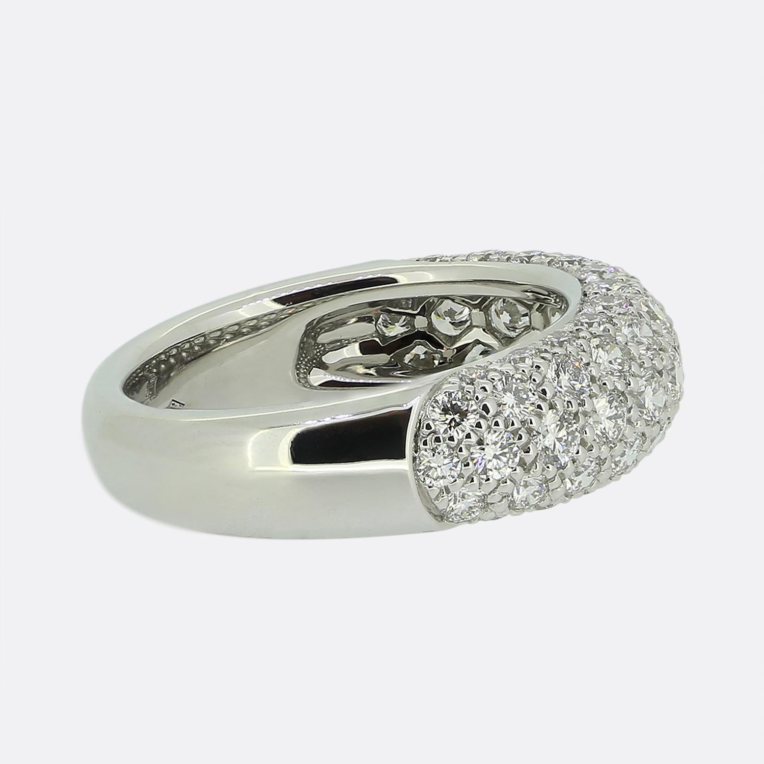 Brilliant Cut Cartier Pavé Diamond Set Ring For Sale