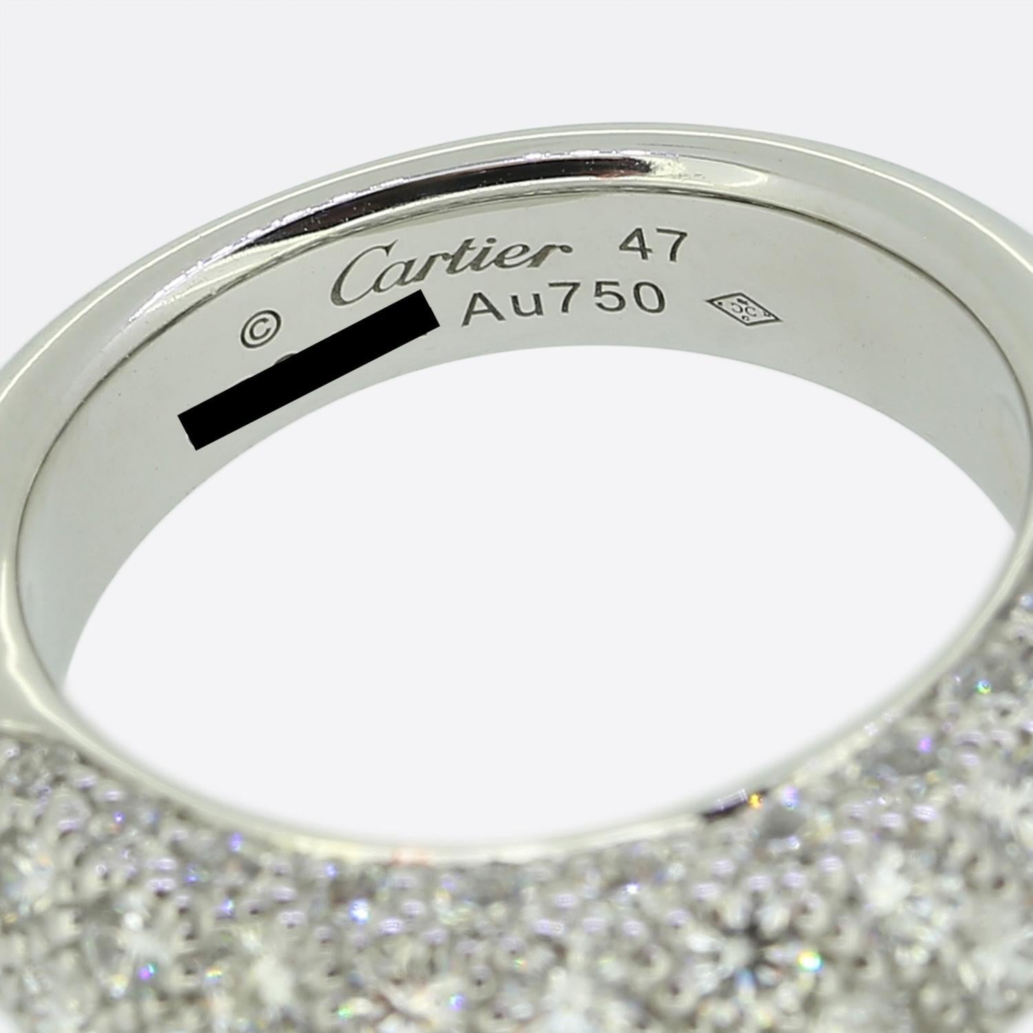 Women's or Men's Cartier Pavé Diamond Set Ring For Sale