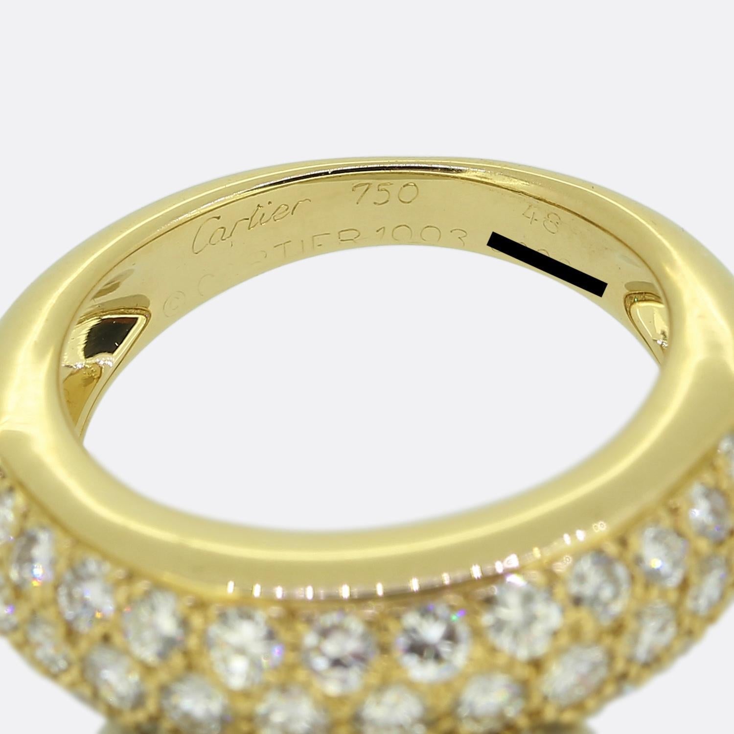 Bague à pavé de diamants de Cartier Unisexe en vente