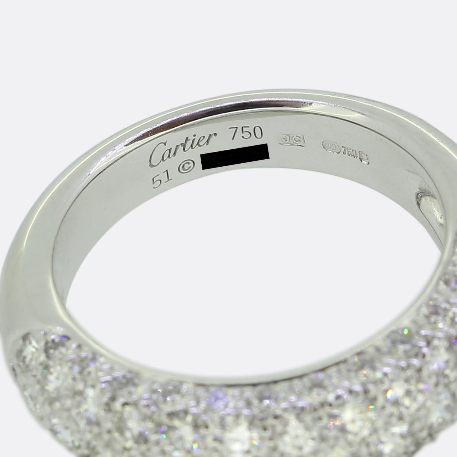 Bague à pavé de diamants de Cartier Unisexe en vente