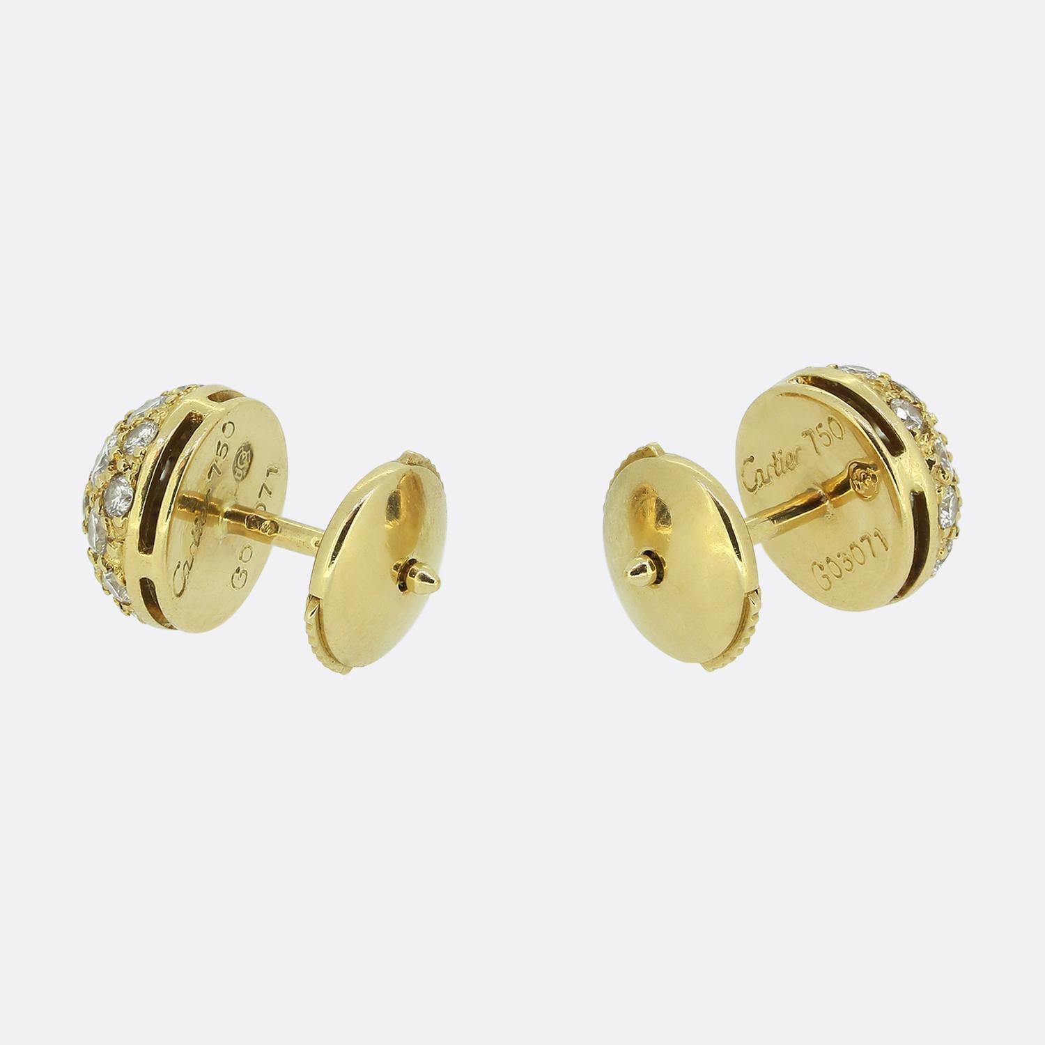 Cartier Pavé Diamond Stud Earring In Good Condition In London, GB