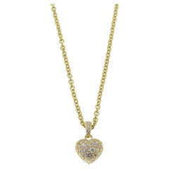 Cartier Pave Heart Pendant Necklace