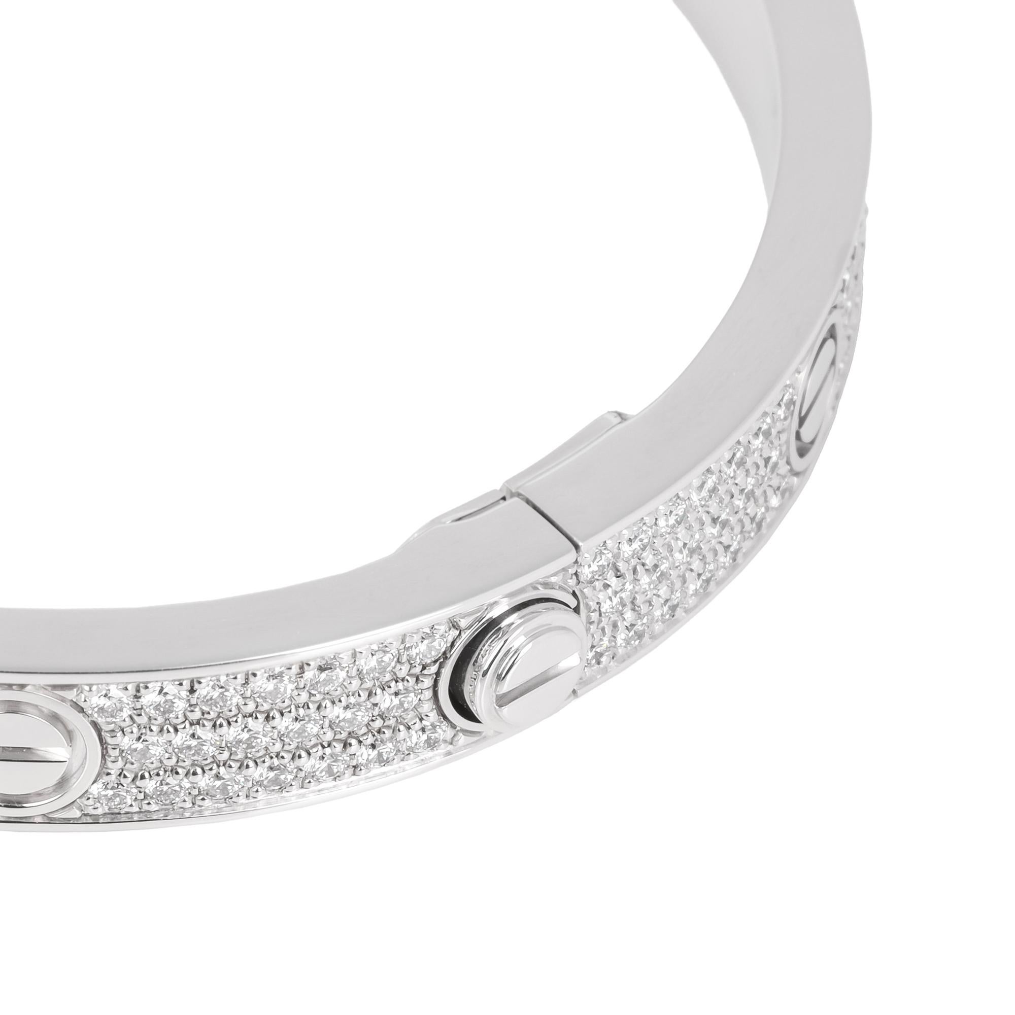 Round Cut Cartier Pave Love Bangle