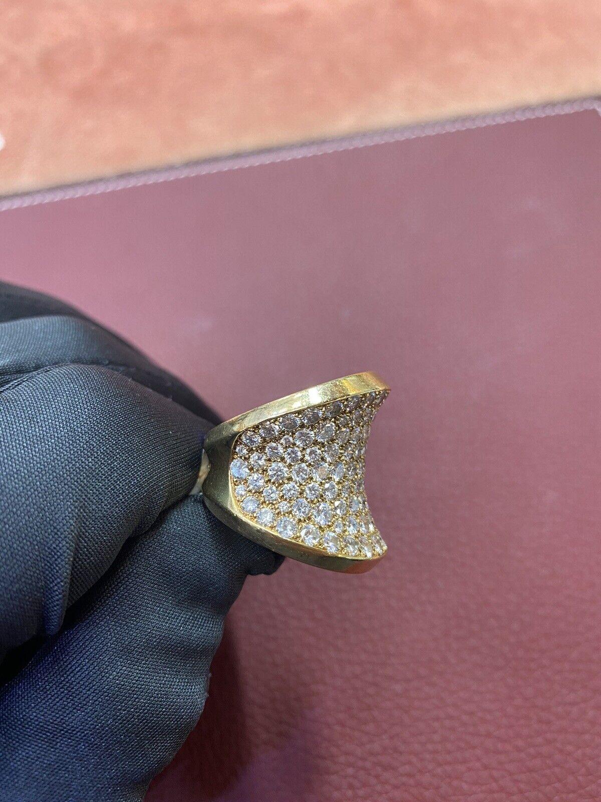Cartier Pave Set 6.5CT Diamond Chalice Ring in 18k Rose Gold With COA In Excellent Condition For Sale In New York, NY