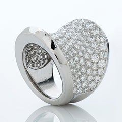 Cartier Pave Set 6.60ct Diamond Chalice Ring in 18k White Gold, French Hallmarks