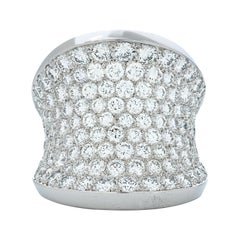 Cartier Pave Set 6.60ct Diamond Chalice Ring in 18k White Gold, French Hallmarks