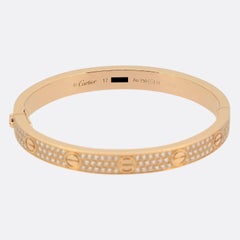 Cartier Paved Classic Model LOVE Bangle Size 17