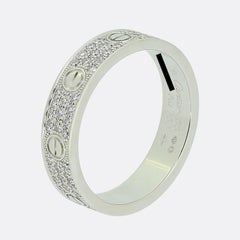 Cartier Paved Diamond Small LOVE Ring Size O (55)
