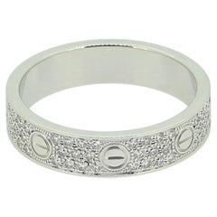 Cartier Paved Diamond Small LOVE Ring Size O (55)