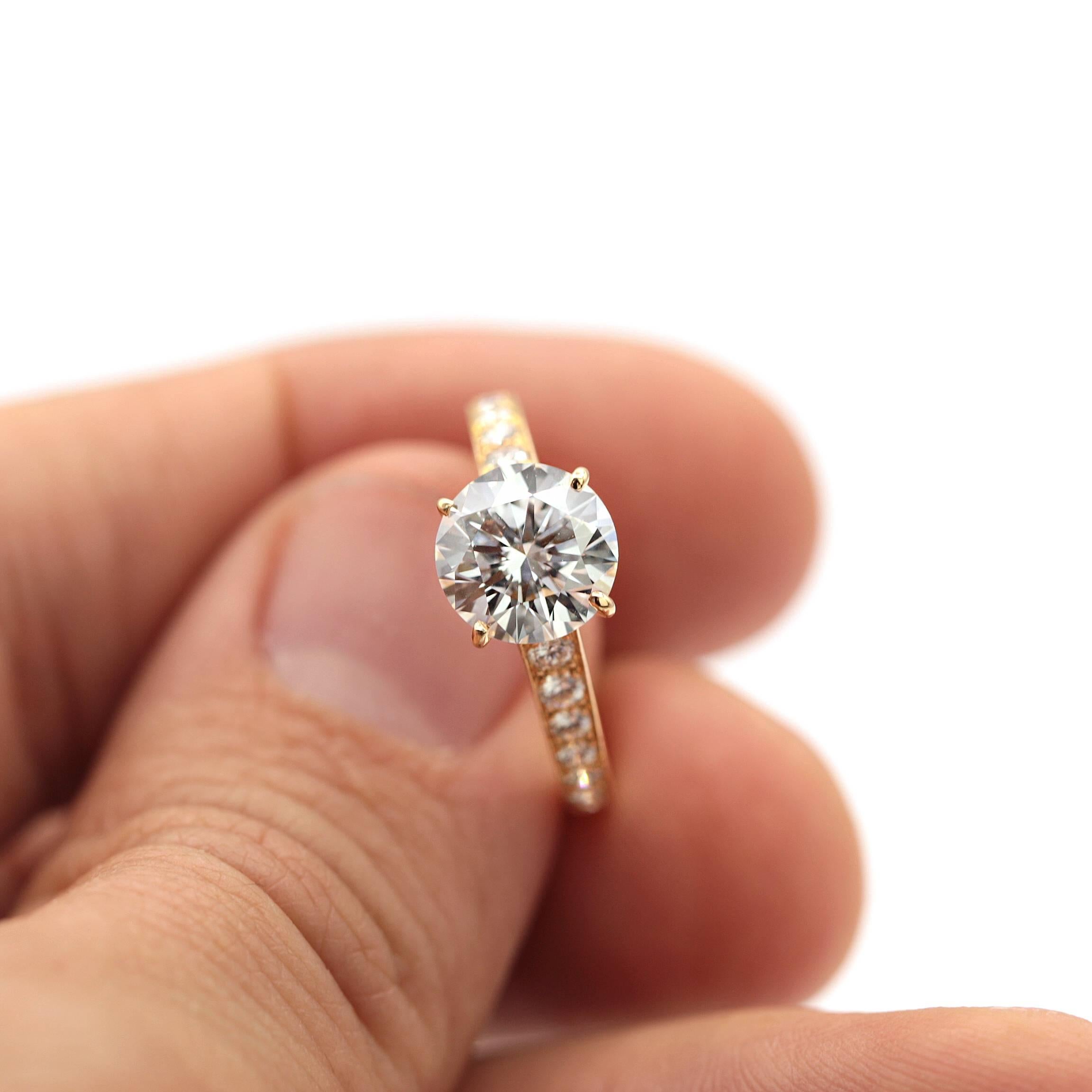 Cartier paved solitary 1985 Diamond Engagement Ring set with 2.02 Cts. D VS1 GIA 3